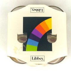Vintage Libbey Glass 4 Juice Glasses Set 9 oz Suburban Fruit Pattern New in Box