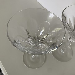 Vintage Crystal Martini Glasses Set Of 4 Heavy Duty Beautiful! 40’s EUC Wine