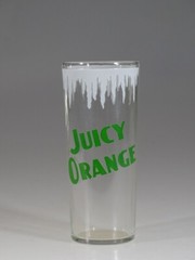 Vintage Advertising Crystal Glass Juicy Orange Advertising Tumbler c.1955