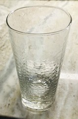 Vintage Style Libbey Crisa Clear Dimpled, Pinched Grip Glass Beer Tumbler 18oz