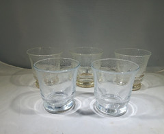 5 Crystal Seeded Bubble Old Fashioned Glass 3 1/2″