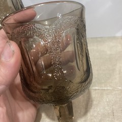 Set Of 6 Fostoria «Woodland Brown» Gray Wine Glasses Goblets Bundle Lot