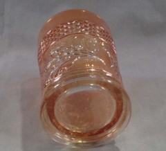 Vintage Marigold Carnival Glass Tumbler Dugan Diamond Lattice and Daisy Pattern