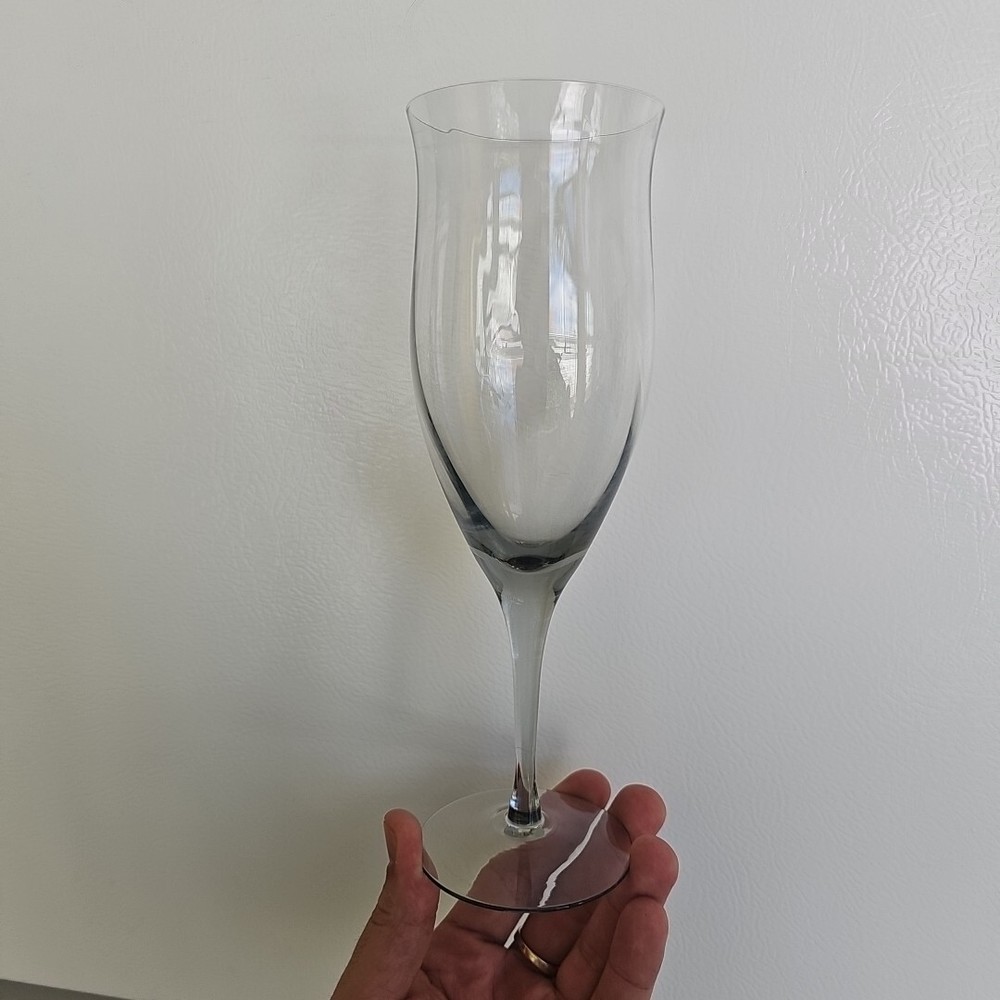 Noritake Royal Pierpont Gray Water Goblet Glass 9 1/4″ tall