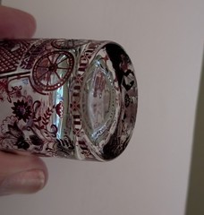 2 Rare Kurt Hammer Shot Glasses, Deer/Hunter & Grape Harvest Red Purple Germany