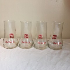 Lot of 4 Vintage 1985 7UP The Uncola Upside Down Drinking Glasses Free Shipping!