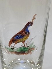 Vintage Game Bird 10 GameBird Highball Glasses 3D Gold Rims Hunting Lodge Decor