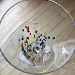 2 Leonardo Murano Millefiori Champagne 11″ TALL Hand Blown Flute Glasses