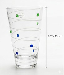 Salviati Murano Coriandri Highball Glasses Tumbler Pair Blue Green Set Italy