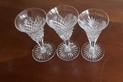 Libbey Strawberry Diamond Brilliant Cut Glass Set Of 3