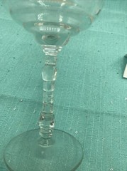 Rock Sharpe Cut Glass Wine Cocktail Tall Stem 6 1/4″ Vtg Libbey