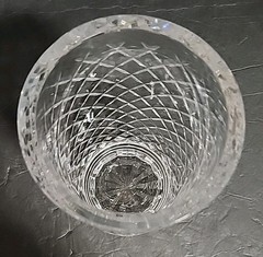 Waterford Alana Crystal 10” Cylinder Diamond Cut Vase with Star Cut Base READ