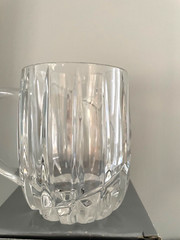 MIKASA Crystal Uptown Mug Vertical Cut With Swirl 4.5″ Tall NIB