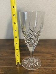 PAIR Of WATERFORD Crystal ARAGLIN Fluted Champagne Glasses 8 3/8″H, SIGNED