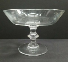 Val St Lambert Crystal Glass Compote Signed