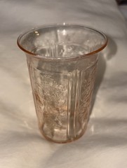 One Pink Depression Glass American Sweetheart Tumblers 3 1/2″ – 1930s