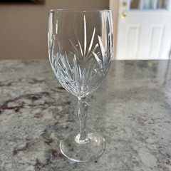 Princess House – Royal Highlights 6 Wine Glasses circa 1988 Blown Glass Crystal