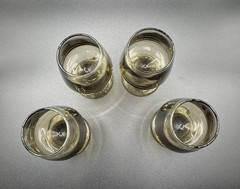4pc MCM Libbey Tawny Brown Stemmed Shot Cordial Liquor Glasses 2oz 1970’s USA