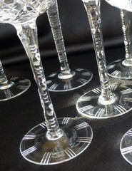 German wine goblets cut lead crystal set of 10 tall faceted stem