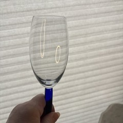 Set Of 6 9-1/8″ Tall Wine/Champagne Glasses Colbalt Stems A Few Poks During Pro.