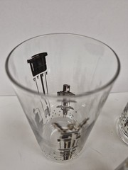 Rare Vintage Libbey MCM Georges Briard Highball Black Gold Barware Atomic Era