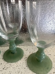 Villeroy & Boch ISABELLE-Set Of 4 -Jade Green Stem water / Wine goblets 6 7/8″