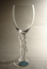 3 Bayel Bacchus France Crystal Figural Male Nude Stem Wine Glasses orig label
