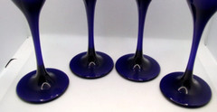 Vintage Libby Premier Cobalt Blue Fluted Champagne Glasses – Set of 4 – EUC
