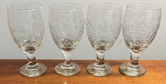 Libbey Orchard Fruit Water Wine Goblets 7″ Set of 4 Raised Design Stemmed