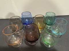 Eight Mini Cordial Glasses Brandy Sniffers