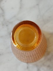 1 Jeanette Carnival Glass Marigold Juice Glass Tumbler Imperial Peach Lusterware