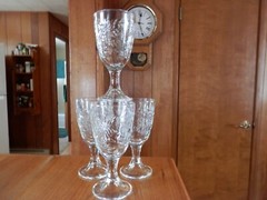 PRINCESS HOUSE 4 CRYSTAL FANTASIA FOOTED WATER / WINE TUMBLER GLASS w BOX #519