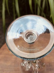 Art Wine Glass Ion Tamaian Romania Signed Hand Blown 10 3/8″