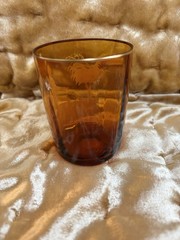 Art Nouveau Fenton Art Glass Victorian Mary Gregory Amber Tumbler Rare Piece