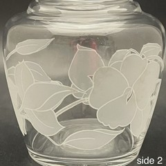 Crystal 2pc Morning Glory Pansy Bedside Tumble-Up Carafe/Decanter 7.25″t 16oz
