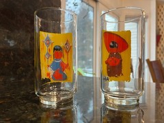 VTG Ted DeGrazia CHILDREN OF THE SOUTHWEST LIBBEY TUMBLER GLASS SET set of 2