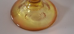 Vtg Moon And Star Amberina Goblets Set Of 4 Water Glasses By L.E. Smith Glass 6″