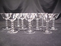 Imperial Glass Candlewick Clear Stem 3400 Champagne/Tall Sherbet Group of 10