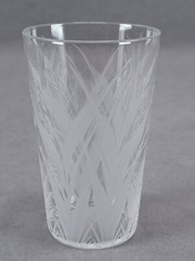 English Stourbridge Engraved Bee & White Juice Tumbler Glass Circa 1880-1900