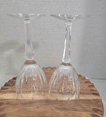 Set Of 2 Lenox Clarity Cut Clear No Trim Crystal Water Goblets 7 3/4″ EUC