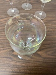 American Made Iridescent White Opalescent Wine Glasses/Stemmed Goblets
