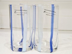Alessandro Coppola Murano Art Glass Blue Tumblers Set 6 Italy 5.8in