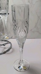 Set Of 2 Crystal Bohemia Champagne Flutes Jihlavske Sklarny