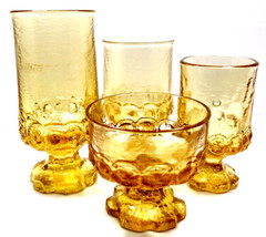 Tiffan Franciscan Madeira Cornsilk Yellow Glasses Goblet Footed Cup Stem Bar SET