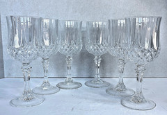 6 Pc. Vintage Cristal D’Arques Durand Longchamp Crystal Wine Glass 6.5″, 6 Oz