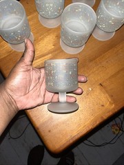 Vtg / Aspertif 5″ Frosted Nuveau Glasses And pitcher 7 Pc Set
