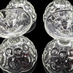 LE Smith Moon And Stars Vintage Claret Wine Glasses Set 8 Clear Pressed Glass