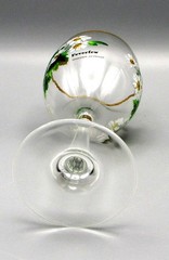 Royal Worcester WORCESTER HERBS Feverfew Wine Glass Botanical Florals Gold Trim