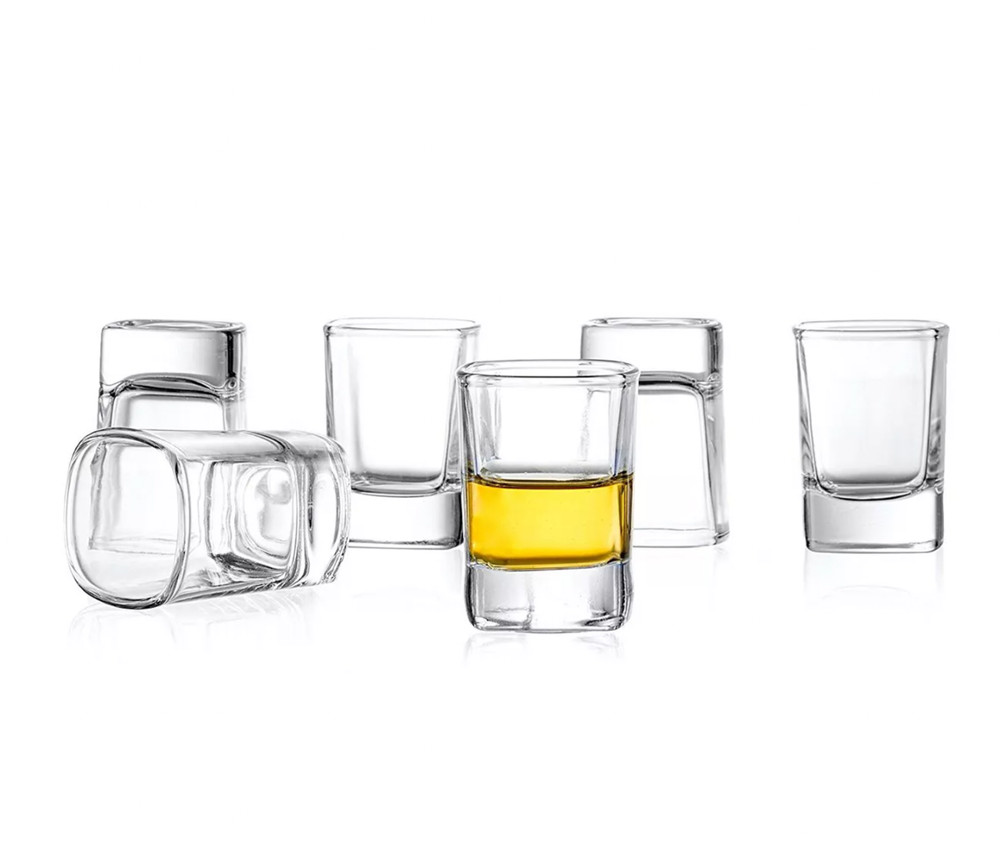 JOYJOLT CITY SHOT GLASS BARWARE 2 OZ WHISKEY TUMBLER SET OF 6 BRAND NEW NIB
