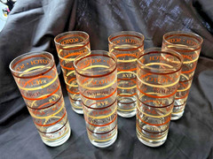 Vintage Retro Whiskey Drink Glasses – 6.75″ tall, 2.25 diameter